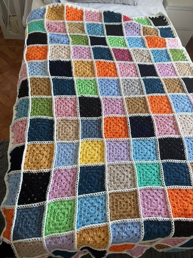 Manta crochet multicolor
