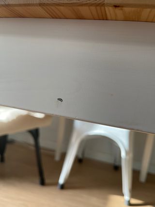 Mesa comedor Ikea - Madera y blanco