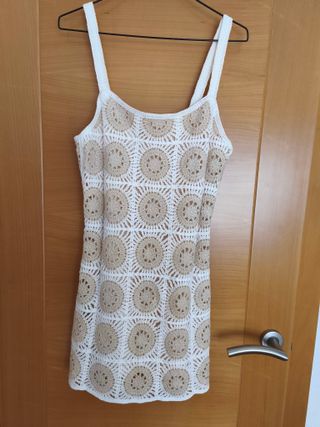 Zara vestido corto crochet S nuevo