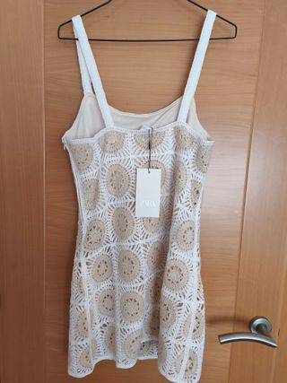 Zara vestido corto crochet S nuevo
