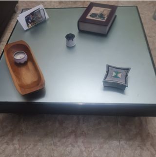 Mesa comedor 4 sillas cristal + Mesa centro 