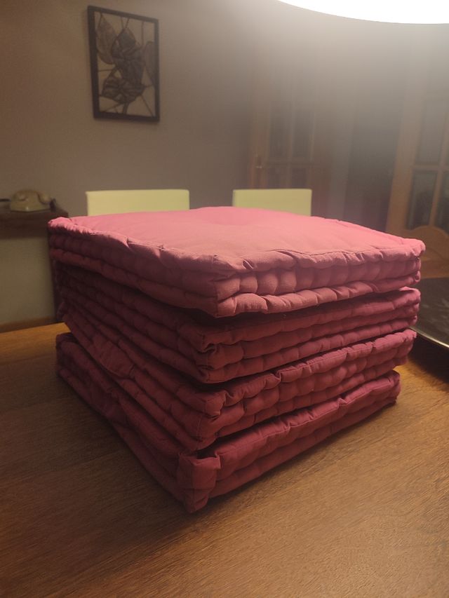 4 Cojines silla terraza 40x40 - Color berenjena