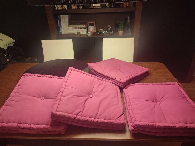 4 Cojines silla terraza 40x40 - Color berenjena