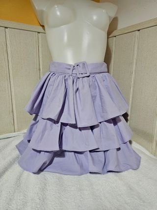 Falda mini plisada Zara - Lila