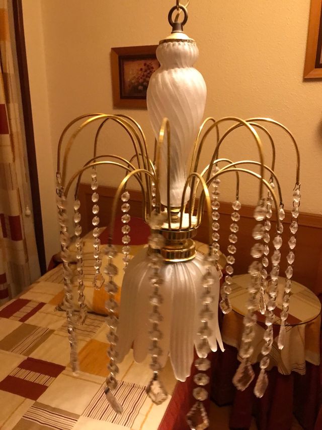 Lámpara techo vintage dorada