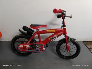 Bicicleta Cars infantil 12" roja