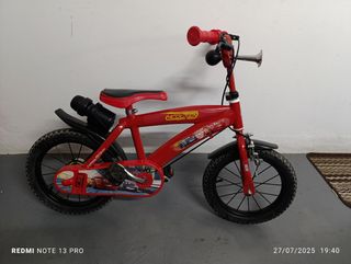 Bicicleta Cars infantil 12" roja