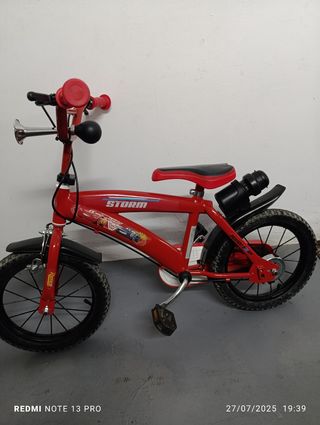 Bicicleta Cars infantil 12" roja