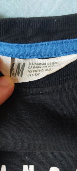 Camiseta manga corta HM lentejuelas niño 8-10 años