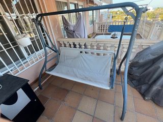 Columpio terraza - Gris metal 3 plazas 