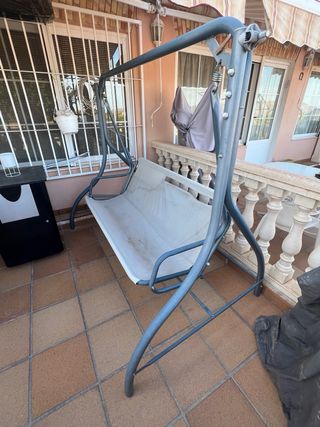 Columpio terraza - Gris metal 3 plazas 