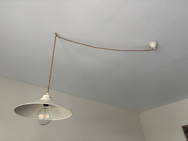 Lámpara colgante vintage blanca