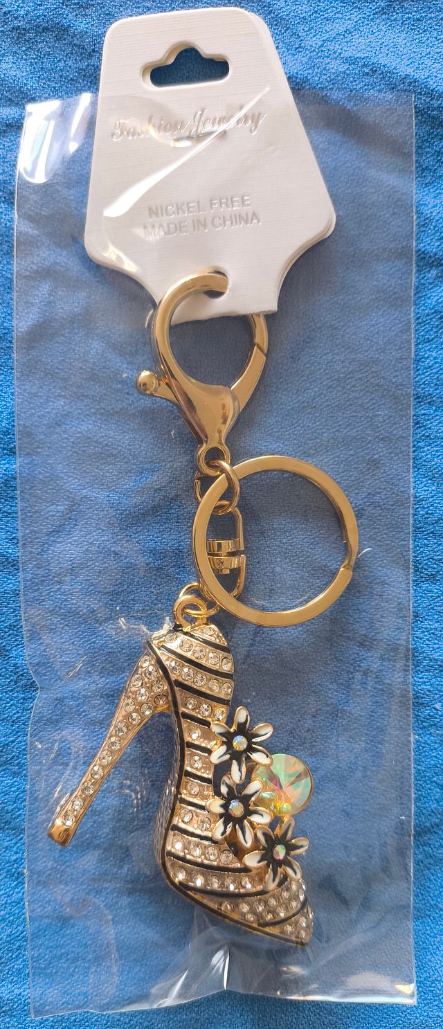 2 llaveros zapato tacón y brillantes imitación