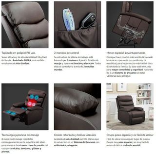 Sofá relax marrón piel sintética