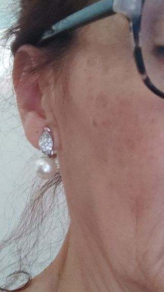 Pendientes de perlas Majorica plata rodiada 