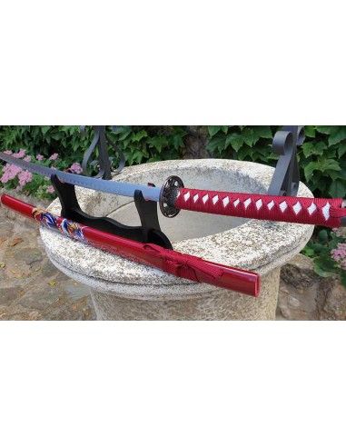 Katana: Acero al carbono, vaina roja