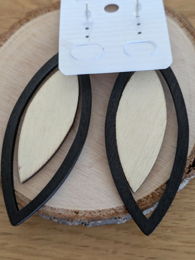 Pendientes madera multicolor - nuevos