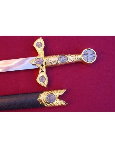 Daga Templaria grabada con funda