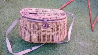 Cesta mimbre pesca vintage