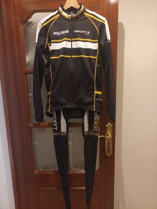  Conjunto Maillot y culote ciclismo invierno