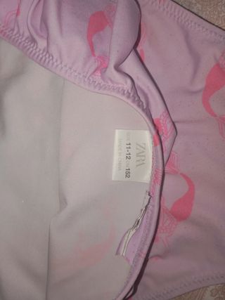 Bikini niña rosa estampado sirenas
