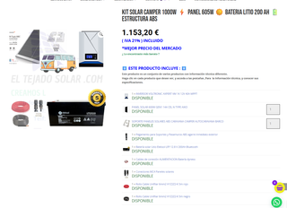 Kit Solar Camper 1000w PANEL 605W BAT LITIO 200AH
