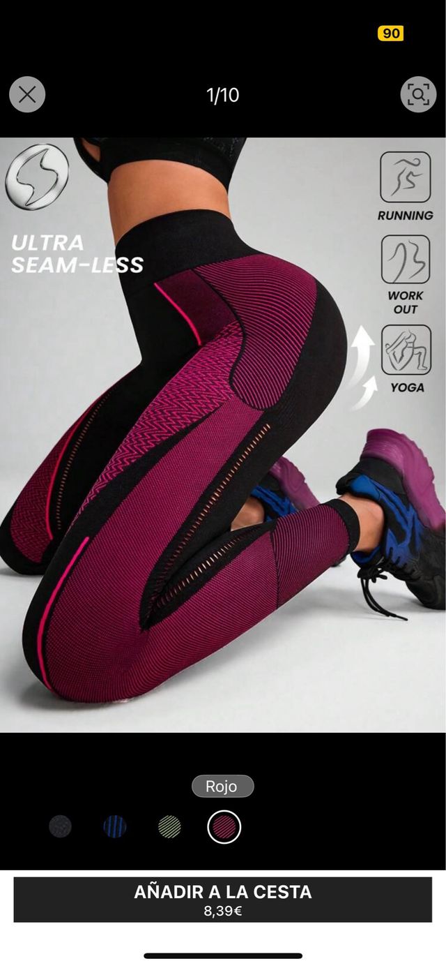 Leggings deportivos push up - Negro y Rosa