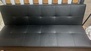 Sofa cama piel sintética negra