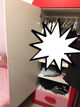 Armario infantil Ikea rosa-rojo  REGALO!estanteria