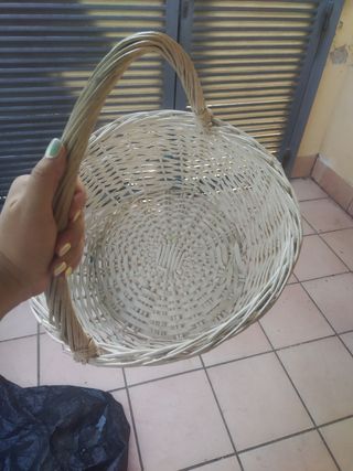 Cesta mimbre blanca - Decoración
