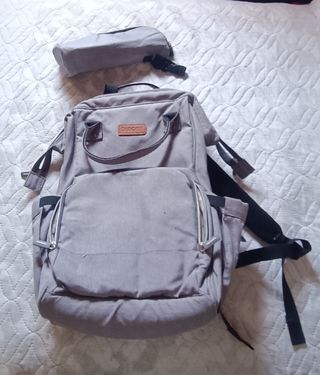 Mochila bebé gris - Porta biberones