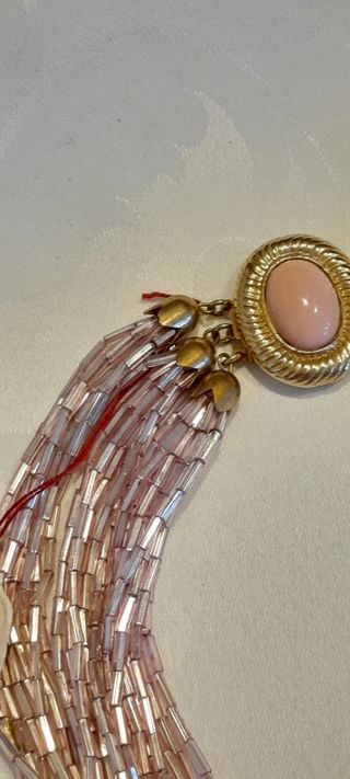 Collana vintage multifilo rosa