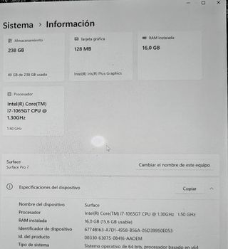 Surface Pro 7 i7, 16GB RAM, 256GB