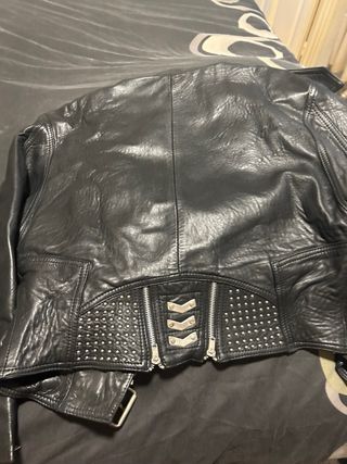 Cazadora cuero negra vintage