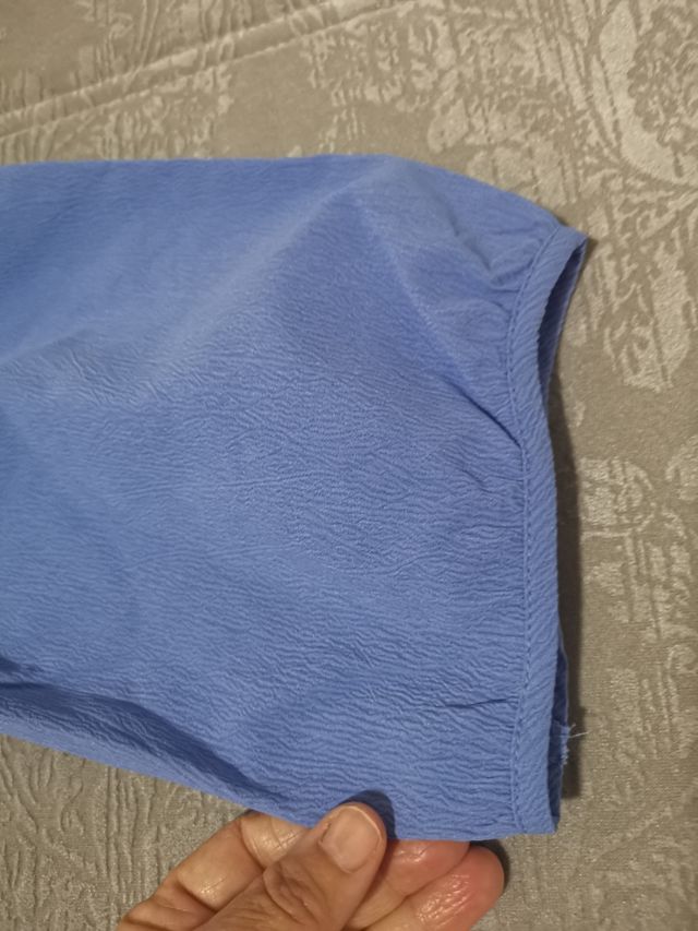 Blusa Zanzea azul mangas 3/4