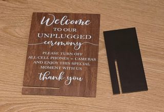 Unplugged wedding ceremony sign