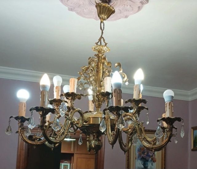 Lampara araña dorada vintage