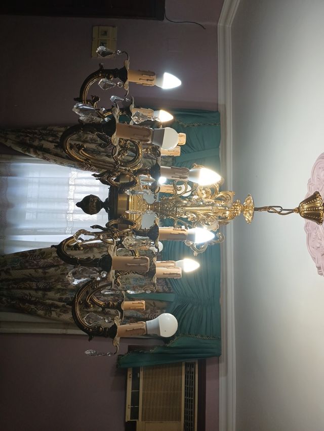 Lampara araña dorada vintage