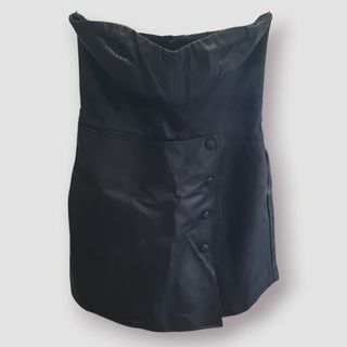 Vestido pantalón polipiel negro