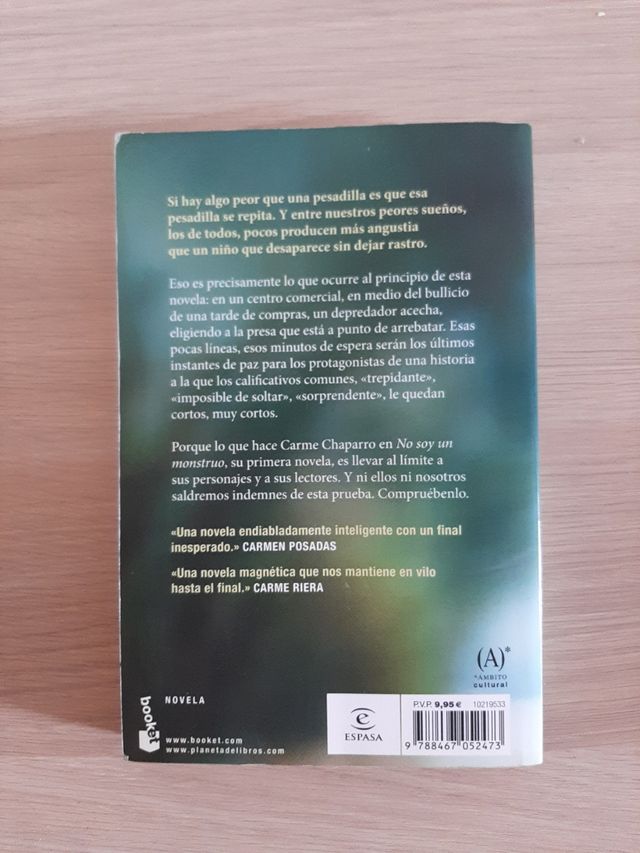 No soy un monstruo: Premio Primavera de Novela ...