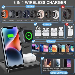 Cargador inalámbrico CAVN 3 en 1.NUEVO