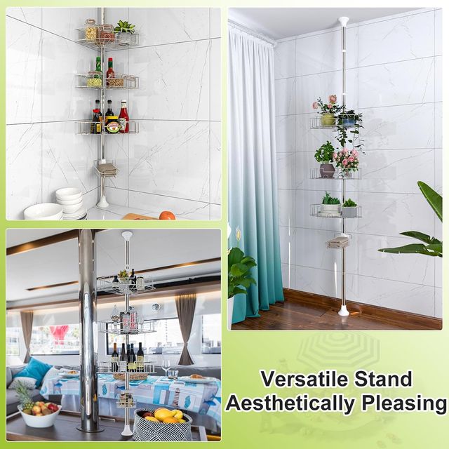 Mensola per doccia a 4 vassoi - Acciaio inossidabile