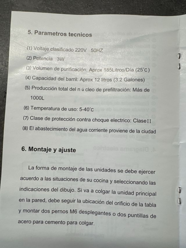 Ósmosis inversa depósito