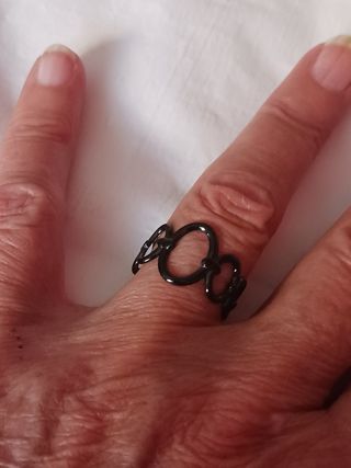Colgante Malaquita - Plata 925 y anillo negro.