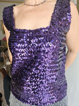 Blusa negra encaje talla M/L