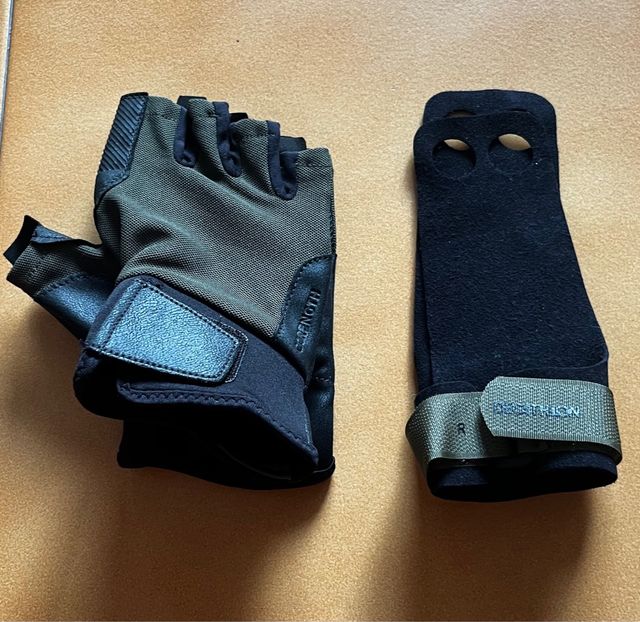 PACK GUANTES Y CALLERAS FITNESS - CAQUI NUEVAS 