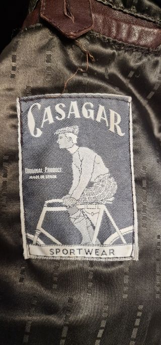 Chaqueta cuero marrón vintage
