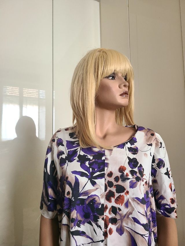 Blusa estiva fiori viola-bianco