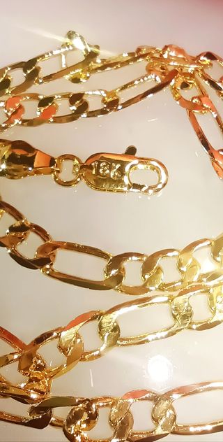 Cadena Fígaro chapada en oro 18K 