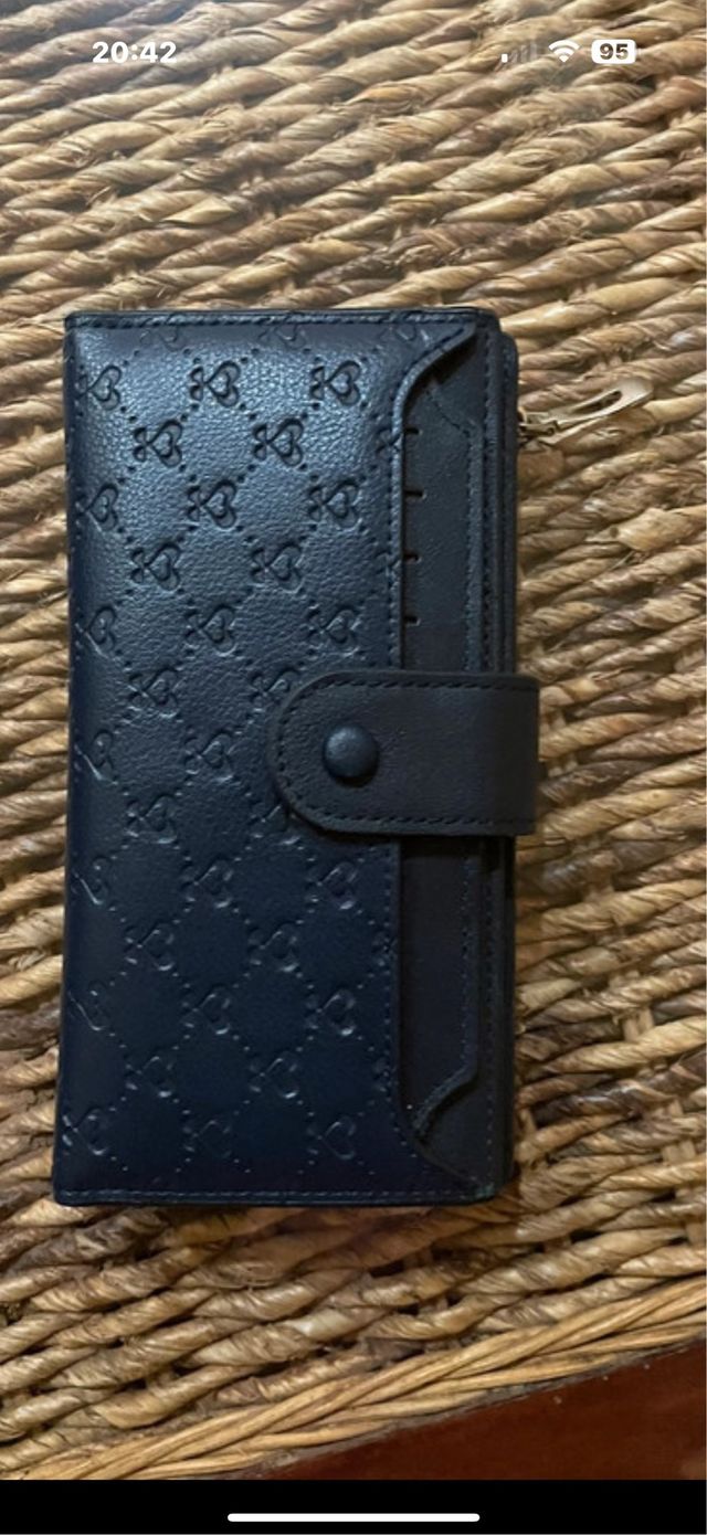 Portafoglio lungo blu marino